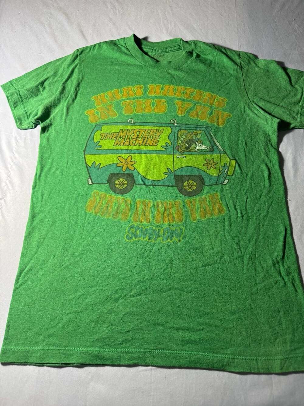 Scooby-Doo What Happens In The Van Size M Green T-Shirt